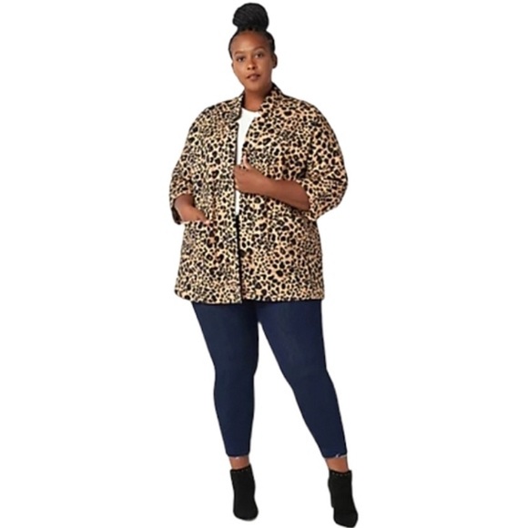 Isaac Mizrahi Live! Animal Leopard Print Quilted Jacket 1X - Picture 2 of 11